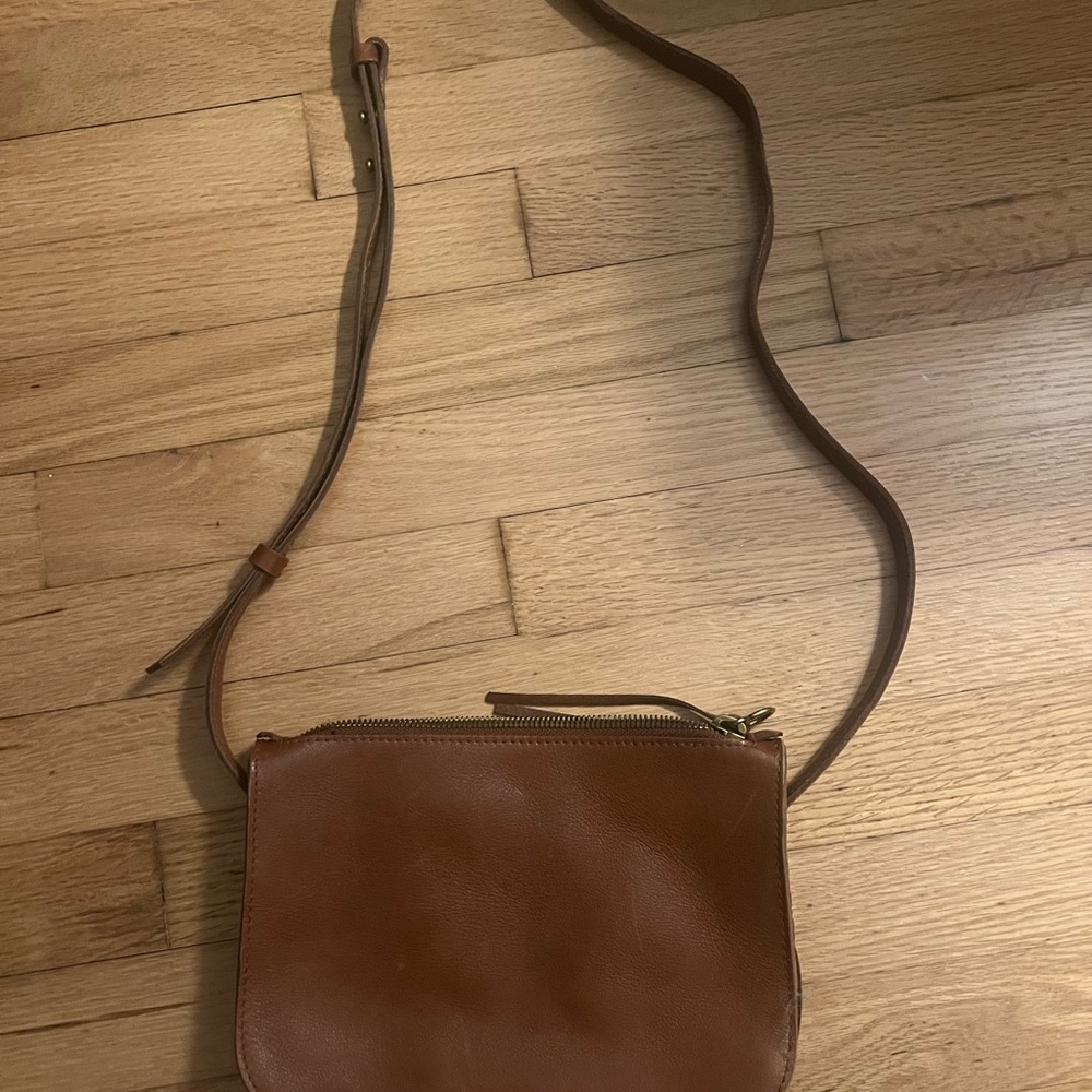 Madewell Cognac Brown Leather Crossbody Bag
